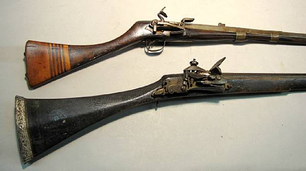 Appraisal: A lot of two Middle Eastern flintlock longarms Comprising Algerian