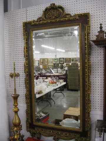 Appraisal: Fine Antique Mirror carved shell at top drapery tassel at