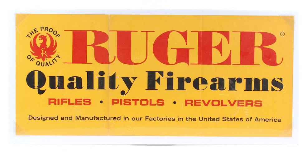 Appraisal: Vintage Ruger Quality Firearms Advertising Sign For sale in this