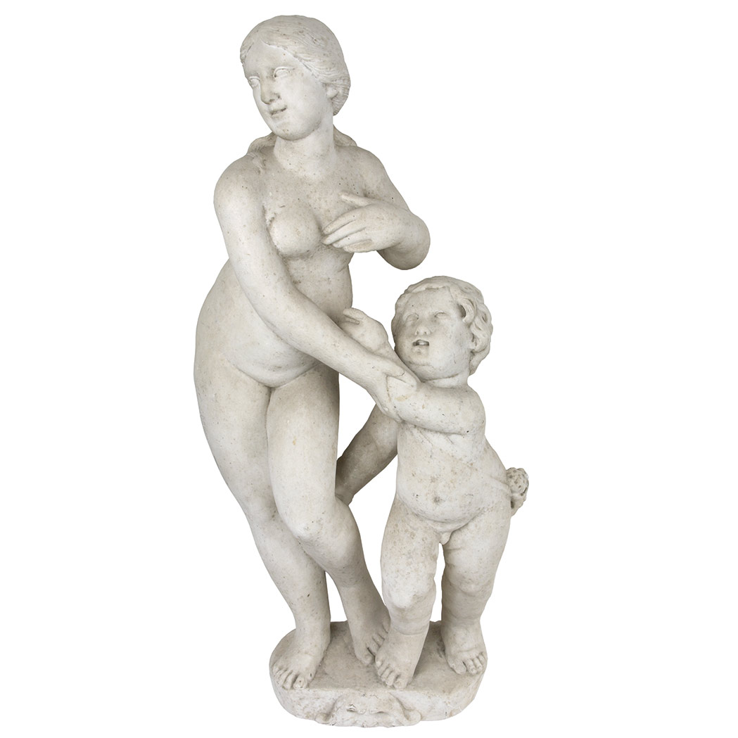 Appraisal: Continental Stone Figural Group Possibly Flemish th century Depicting Venus