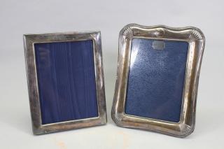 Appraisal: Sterling Overlay Picture Frames Sterling Overlay Picture Frames Both frames