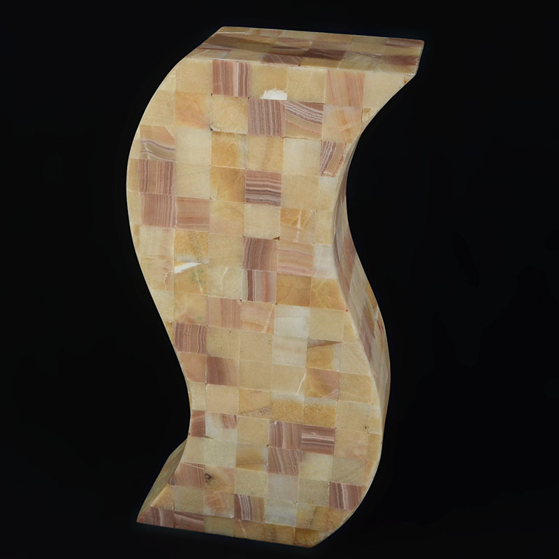 Appraisal: ONYX CLAD PEDESTAL STAND ''S'' shape pedestal clad in onyx