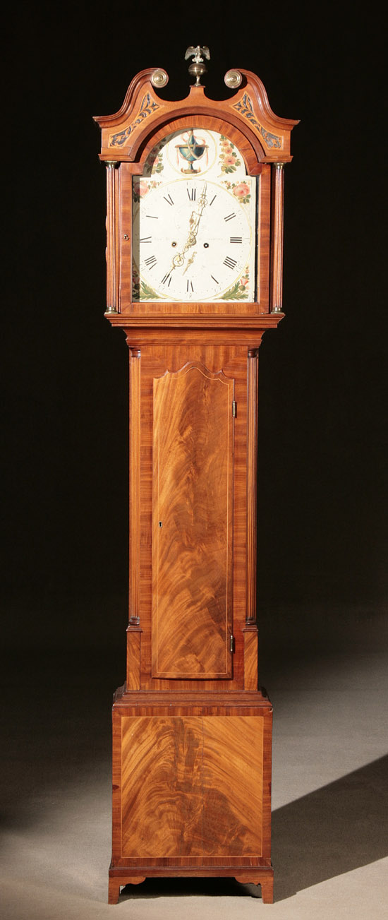 Appraisal: George III Style Satinwood Inlaid Mahogany Tall-Case Clock Dial signed