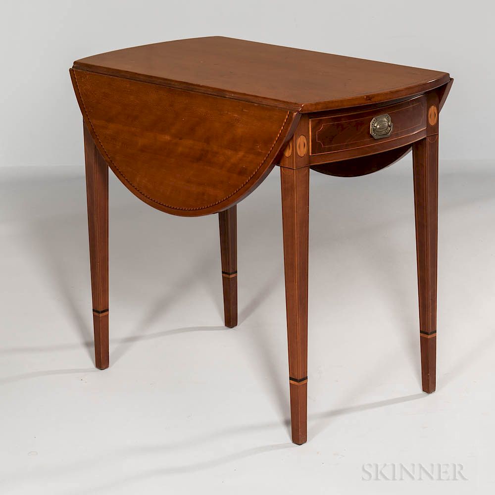 Appraisal: Federal Inlaid Cherry Pembroke Table Federal Inlaid Cherry Pembroke Table