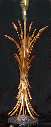 Appraisal: Good Large French Gilt Cut-Brass and Portor Marble Wheat Stalk