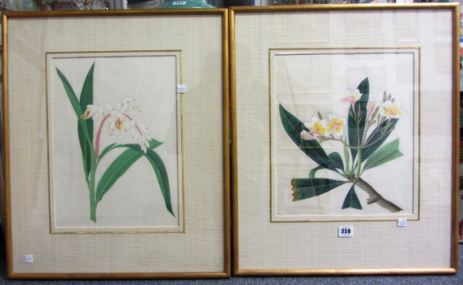 Appraisal: A pair of Chinese rice paper paintings th century each