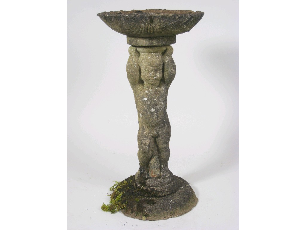 Appraisal: A Bird Bath on figural support