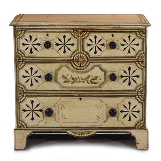 Appraisal: English painted four-drawer chest circa H W D Provenance North