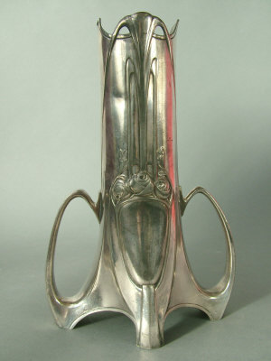 Appraisal: Attributed to WMF an Art Nouveau silvered pewter twin handled