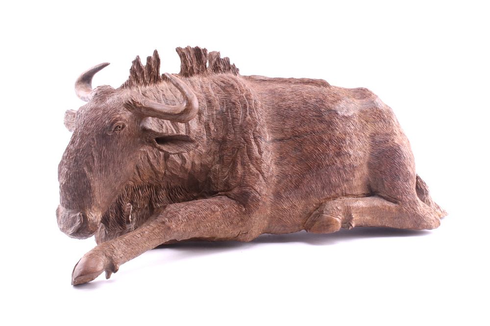 Appraisal: South African Hand Carved Leadwood Wildebeest Featured in this lot