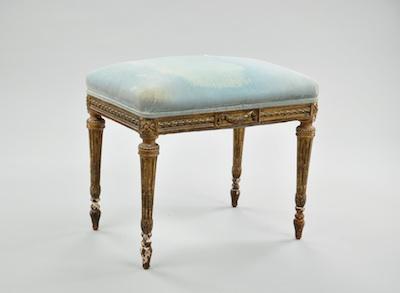 Appraisal: A Louis XVI Gilt Wood Bench With tapering fluted legs