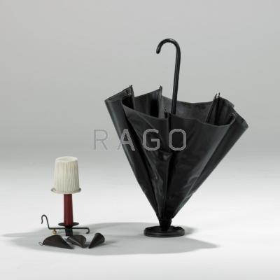 Appraisal: STYLE OF JACQUES ADNET Two pieces umbrella stand and chamberstick