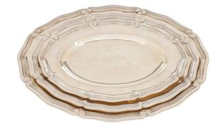 Appraisal: Tiffany Co Sterling Oval Trays or Salvers Tiffany CO American