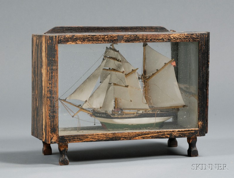 Appraisal: Small Table-top Cased Schooner Model America late th early th