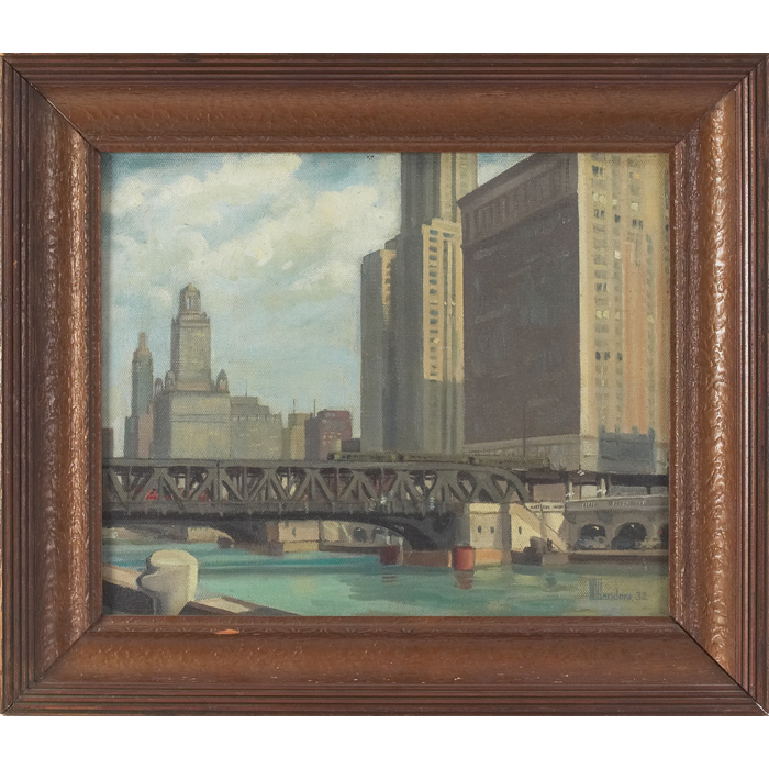 Appraisal: Harvey E Sanders American th century Wacker Drive oil on