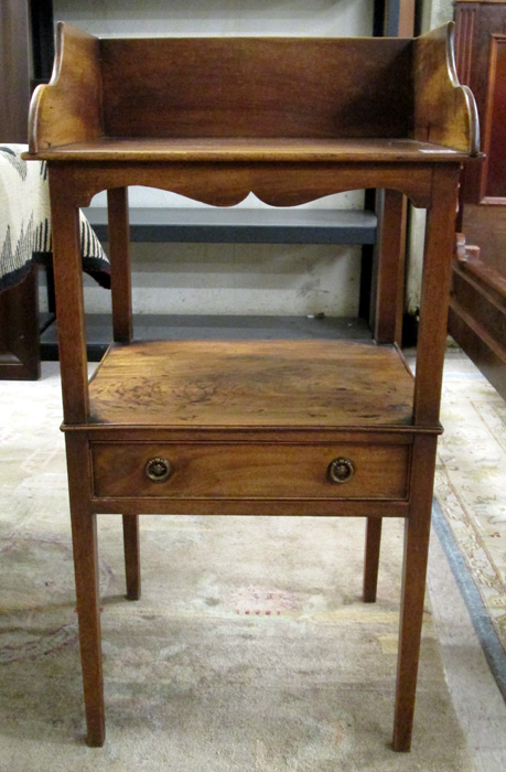 Appraisal: FEDERAL MAHOGANY TWO-TIER WASHSTAND American early th century Dimensions H