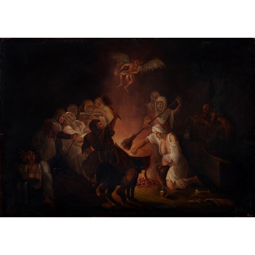 Appraisal: English naive artist th c - A Witches' Sabbath oil