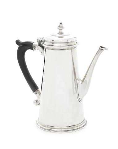 Appraisal: A silver coffee pot with cancelled marks for that of