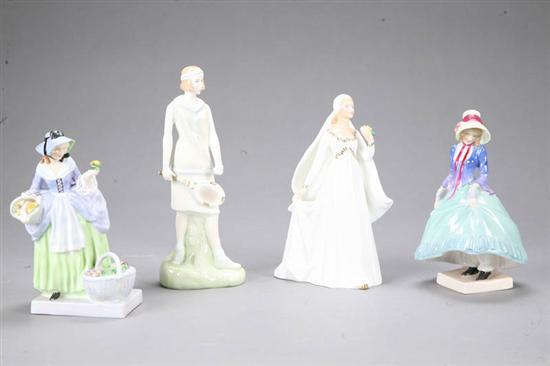 Appraisal: FOUR ROYAL DOULTON FIGURINES Pantalettes HN in Spring Flowers HN