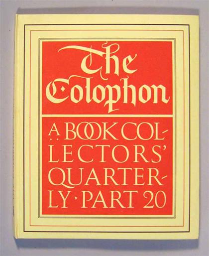 Appraisal: vols The Colophon A Book Collector's Quarterly New York -