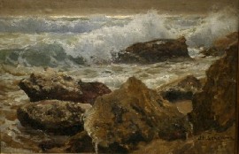 Appraisal: Jan Hendrik Scheltema - Rocks on the Shore oil on