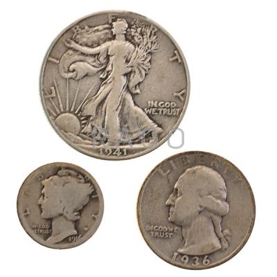 Appraisal: U S C C AND C pieces - face silver