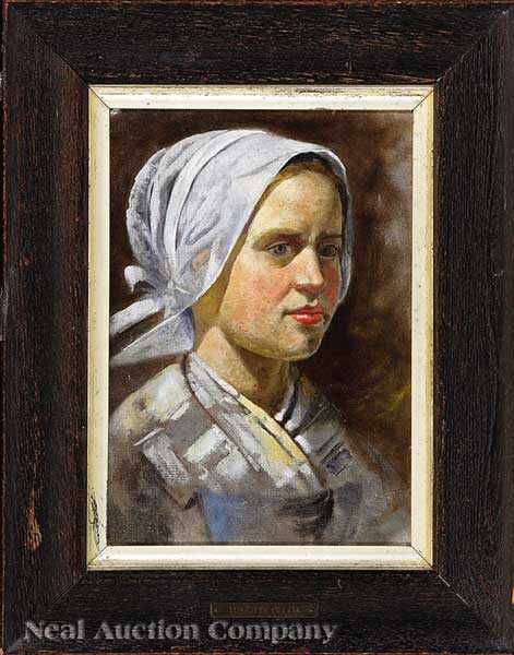 Appraisal: Franklin Tuttle American - Portrait of a Young Woman oil