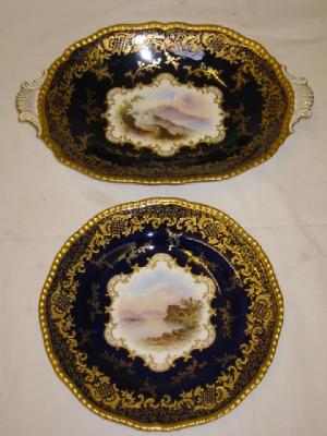 Appraisal: A COALPORT PORCELAIN FRUIT DISH of oval form with scroll