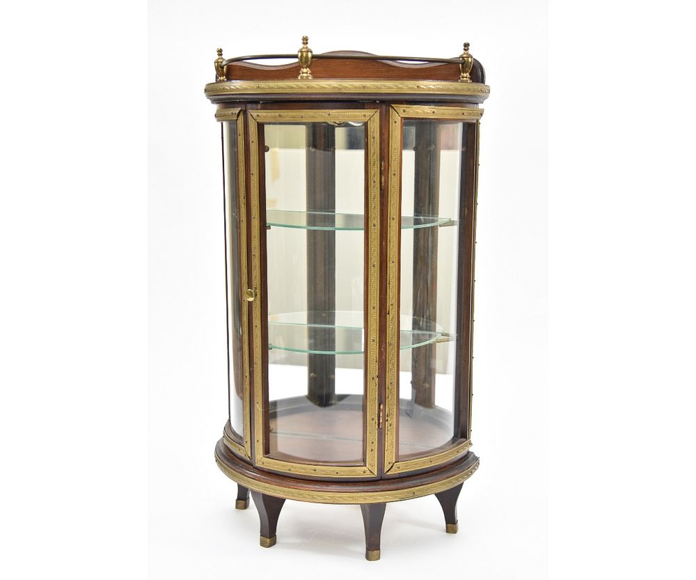 Appraisal: French Style Miniature China Cabinet French style mahogany glass front