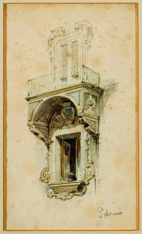 Appraisal: William Leighton Leitch - Gateway in Palermo WatercolourInscribed Palermo lower