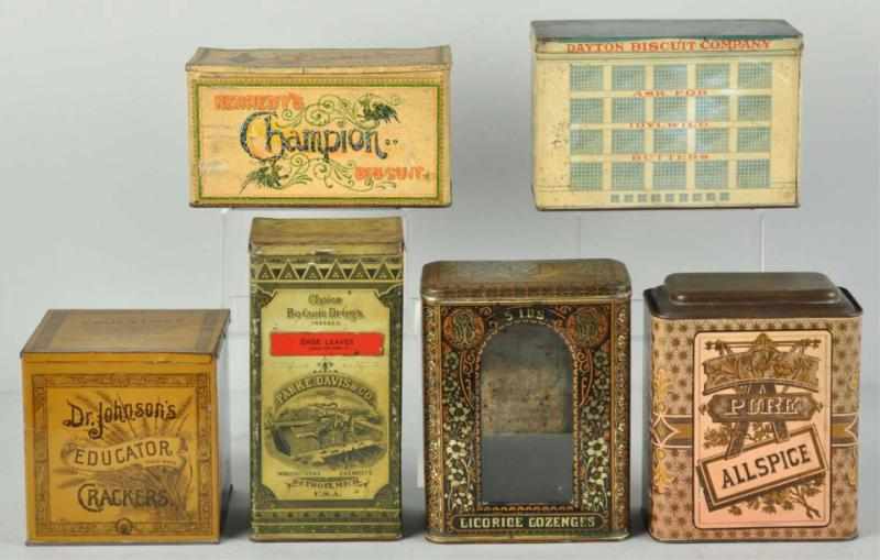 Appraisal: Lot of Spice Food Medicinal-Related Tins Description Includes Dayton Biscuit