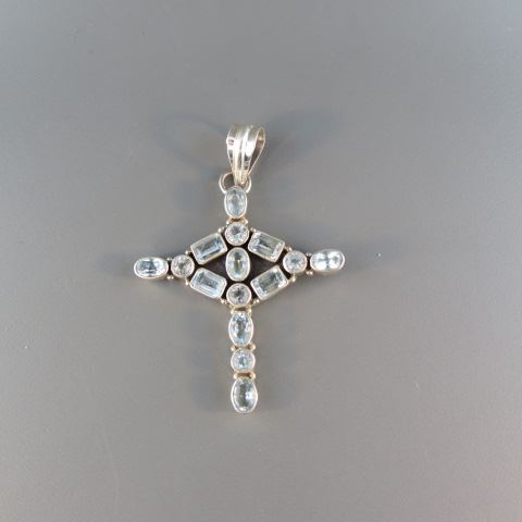 Appraisal: Blue Topaz Cross gems in sterling silver