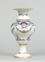 Appraisal: Dresden Baluster Vase Lovely hand painted porcelain vase Body bulbous