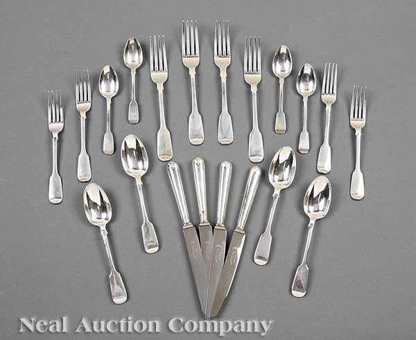 Appraisal: An Antique English Sterling Silver Fiddle Pattern Assembled Flatware Service