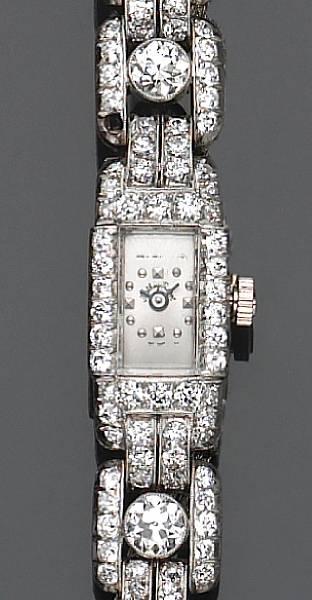 Appraisal: A Mathey-Tissot diamond and platinum wristwatch with ten karat gold