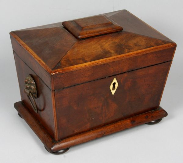 Appraisal: Late th-early th Century English tea caddy with fruitwood trim