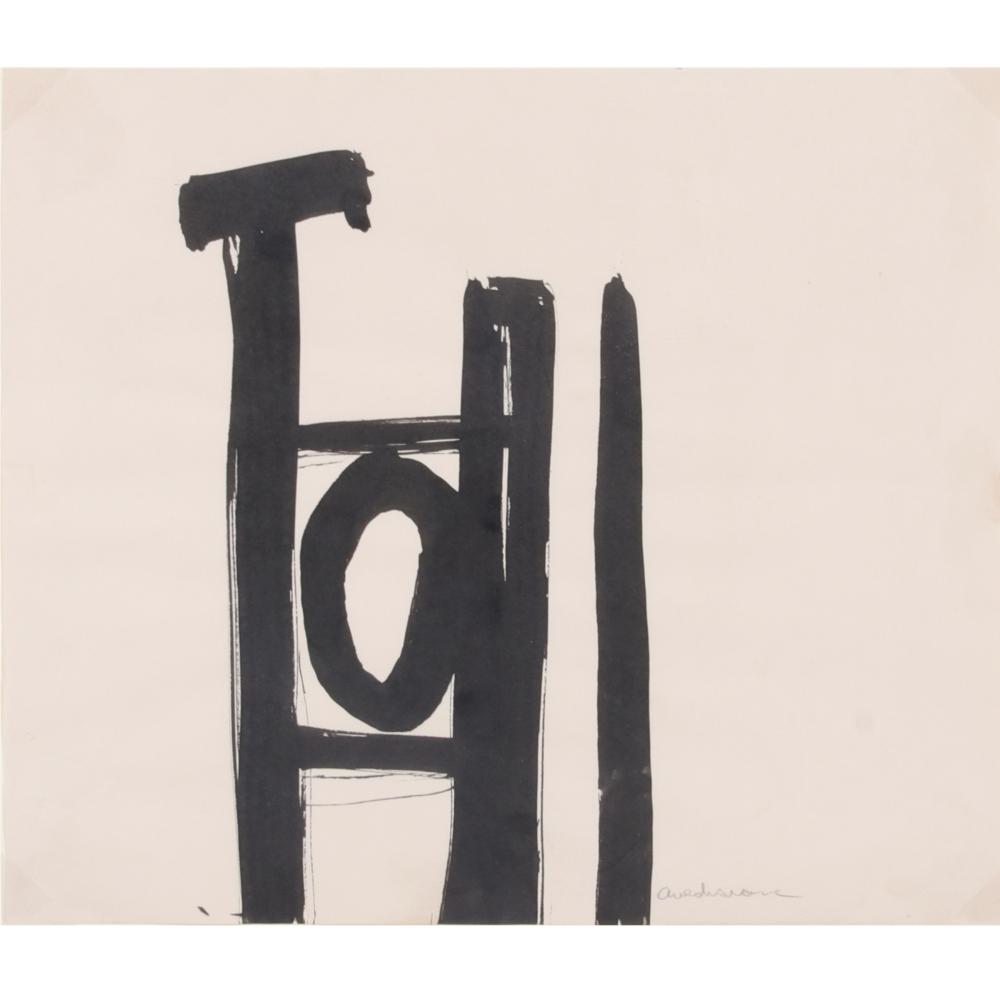 Appraisal: EDWARD AVEDISIAN AMERICAN - UNTITLED CA BLACK INK ON PAPER