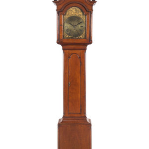 Appraisal: A Queen Anne Walnut Tall Case Clock George Hoff Lancaster