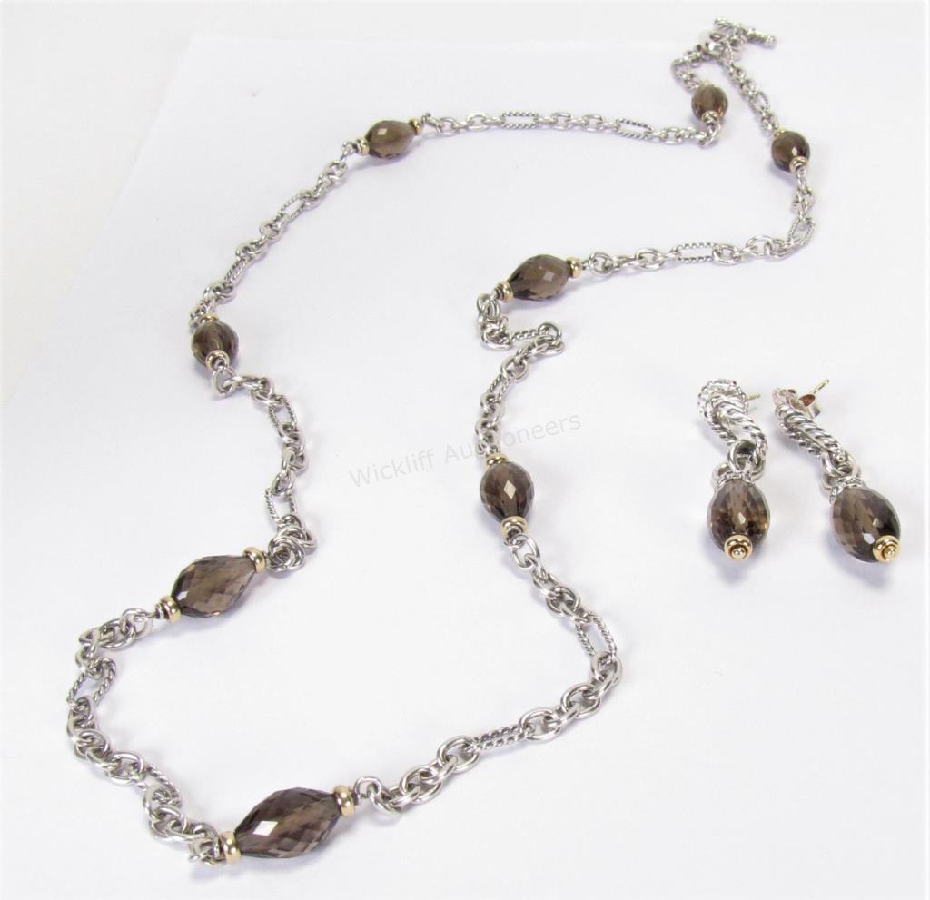 Appraisal: A David Yurman smoky quartz Figaro Bijoux K white gold