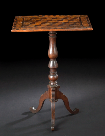 Appraisal: George III Mahogany and Fruitwood Tripod Table late th century