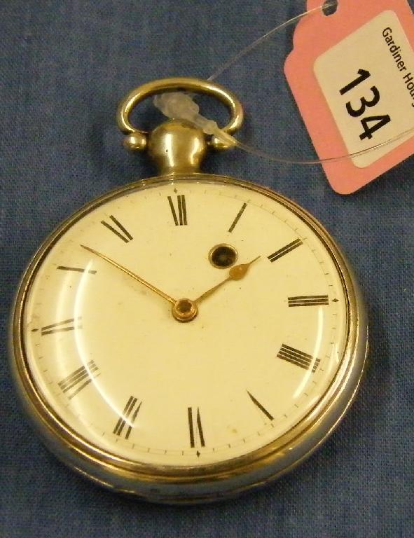 Appraisal: Silver fusee verge pocket watch hallmarked London the movement signed