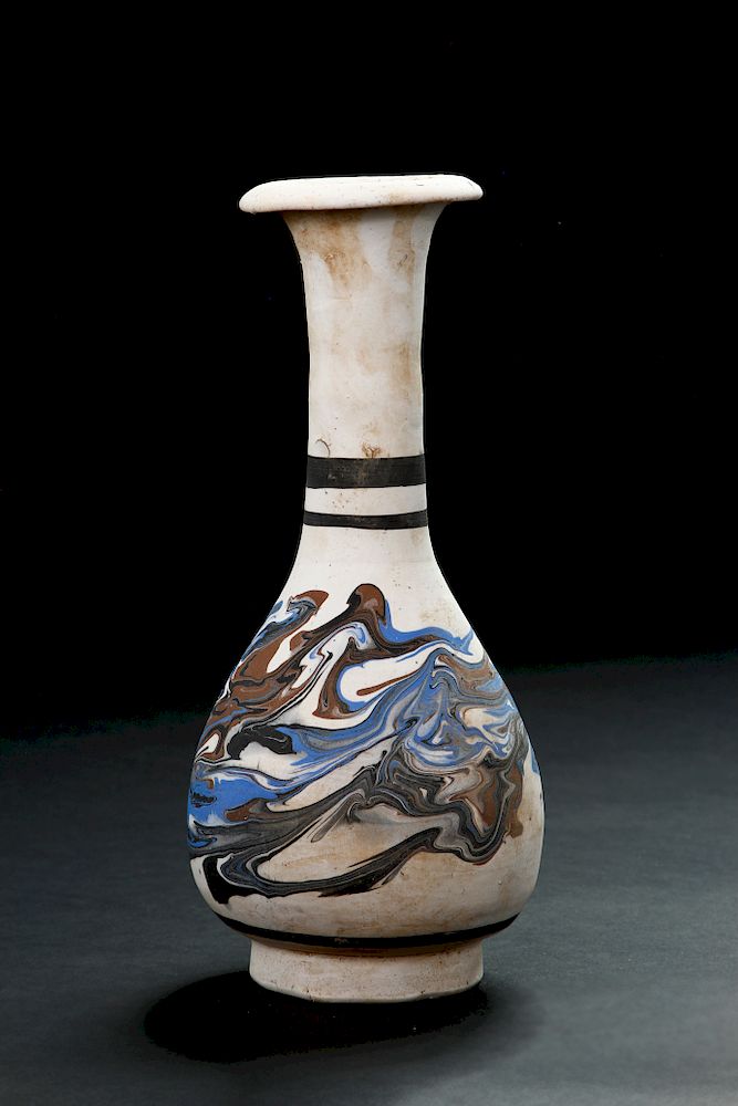 Appraisal: Rare Cizhou Painted Buff Ware Vase Of elegant pear from