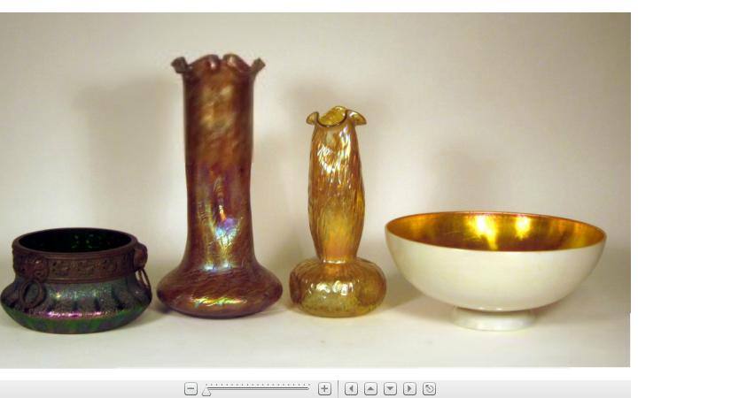 Appraisal: Four Nor The rn European Favrile glass articlesearly th century