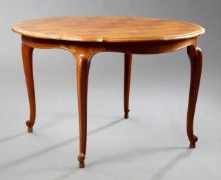 Appraisal: French Louis XV Style Parquetry Inlaid Cherry Dini French Louis