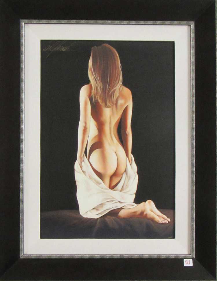 Appraisal: BILL MACK GICLEE ON CANVAS Minnesota b Glowing Light kneeling