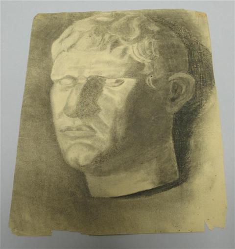 Appraisal: TH CENTURY GROUP OF FIVE ACADEMIC DRAWINGS OF PLASTER CASTS