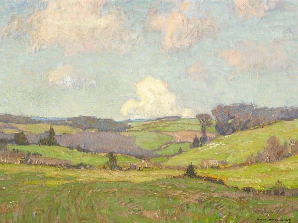 Appraisal: William Wendt American - Passing Clouds over Open Fields signed