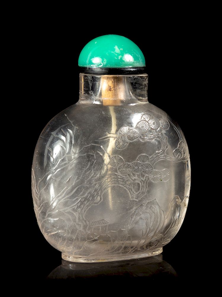 Appraisal: A Large Rock Crystal Snuff Bottle Height in cm A