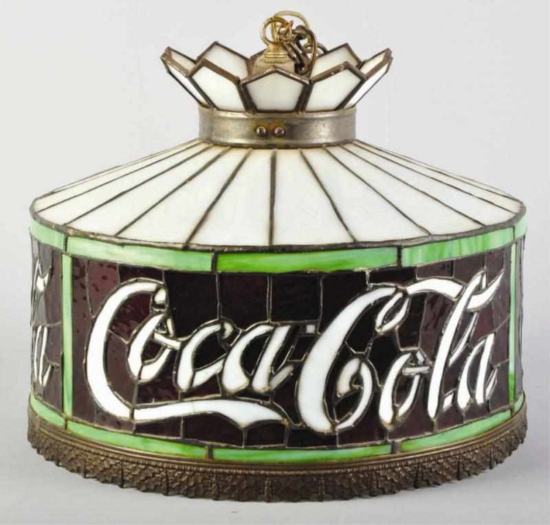 Appraisal: Leaded Glass Coca-Cola Shade Description s This variation has a