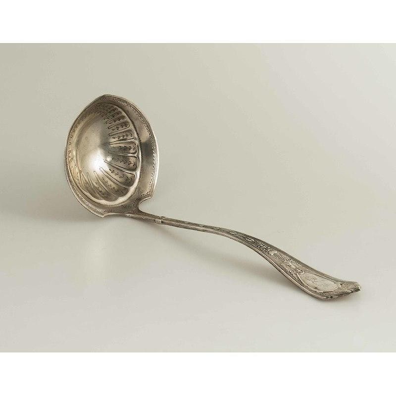 Appraisal: American Sterling Ladle American sterling monogrammed ladle with gilt wash